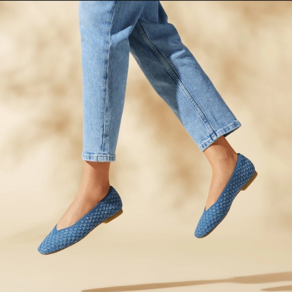 Blue Woven Flats for Women